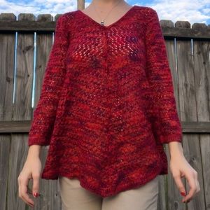 Crochet Red and Purple Sweater
